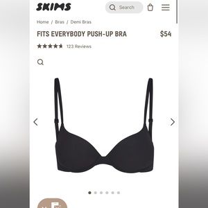 Brand New Fits Everybody push-up SKIMS bra. Size 32D. Color:onyx